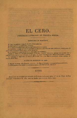 'El cero : periódico literario de brocha gorda' - Año 1 Número 22 - 1867 julio 15