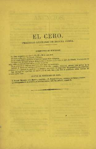 'El cero : periódico literario de brocha gorda' - Año 1 Número 23 - 1867 julio 23