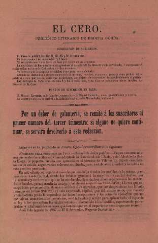 'El cero : periódico literario de brocha gorda' - Año 1 Número 26 - 1867 agosto 15