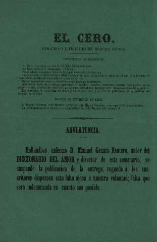 'El cero : periódico literario de brocha gorda' - Año 1 Número 32 - 1867 septiembre 30