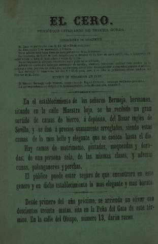 'El cero : periódico literario de brocha gorda' - Año 1 Número 44 - 1867 diciembre 30