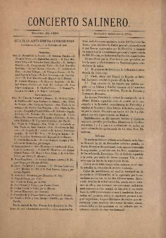 'Concierto salinero : [Boletín social]' - Número 270 - 1898 marzo 31