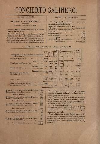 'Concierto salinero : [Boletín social]' - Número 275 - 1898 agosto 31