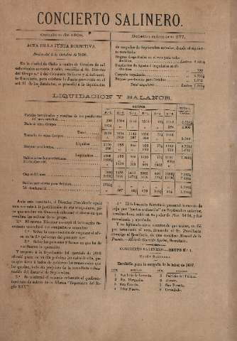 'Concierto salinero : [Boletín social]' - Número 277 - 1898 octubre 31
