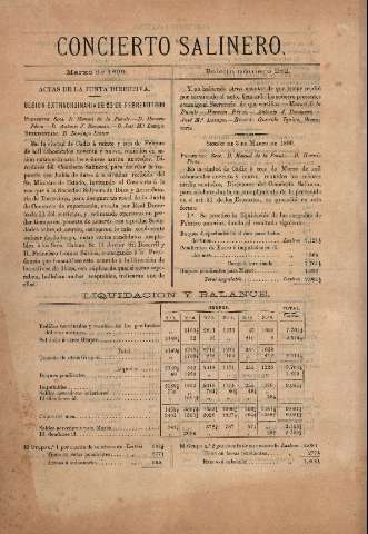 'Concierto salinero : [Boletín social]' - Número 282 - 1899 marzo 31