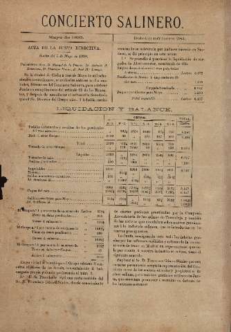 'Concierto salinero : [Boletín social]' - Número 284 - 1899 mayo 31