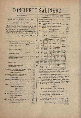 'Concierto salinero : [Boletín social]' - Número 286 - 1899 julio 31