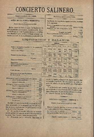 'Concierto salinero : [Boletín social]' - Número 288 - 1899 septiembre 30
