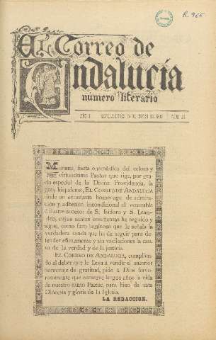'El Correo de Andalucía : Número Literario' - Año II Número 24 - 1900 enero 15