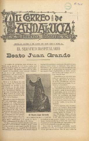 'El Correo de Andalucía : Número Literario' - Año II Número 44 - 1900 junio 4