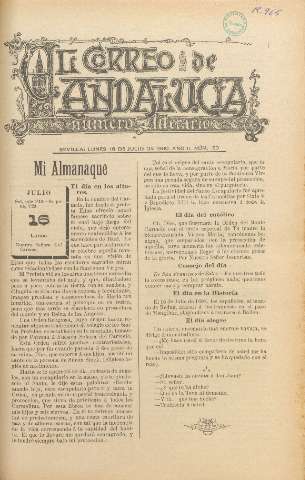 'El Correo de Andalucía : Número Literario' - Año II Número 50 - 1900 julio 16