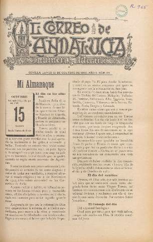 'El Correo de Andalucía : Número Literario' - Año II Número 63 - 1900 octubre 15