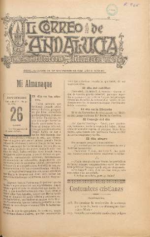 'El Correo de Andalucía : Número Literario' - Año II Número 69 - 1900 noviembre 26