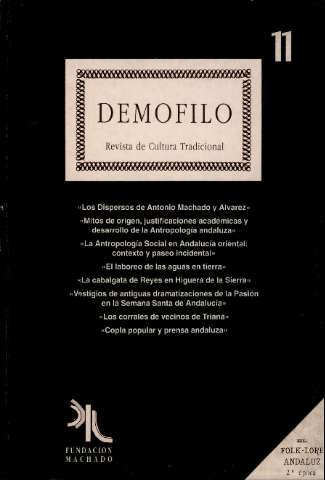 'Demófilo : revista de cultura tradicional de Andalucía' -  Número 11 - 1993