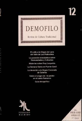 'Demófilo : revista de cultura tradicional de Andalucía' -  Número 12 - 1994