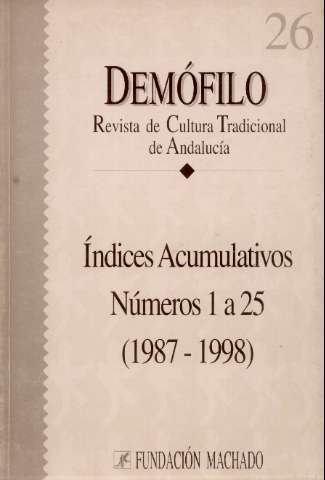'Demófilo : revista de cultura tradicional de Andalucía' -  Número 26 - 1998