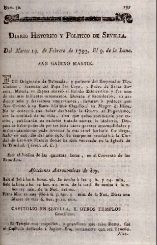 'Diario histórico y político de Sevilla' - Número 50 - 1793 febrero 19