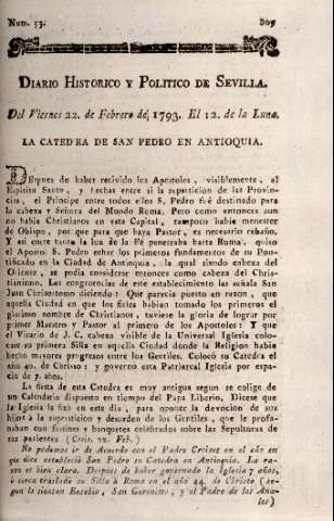 'Diario histórico y político de Sevilla' - Número 53 - 1793 febrero 22