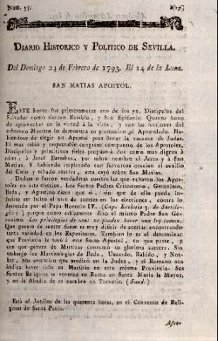 'Diario histórico y político de Sevilla' - Número 55 - 1793 febrero 24