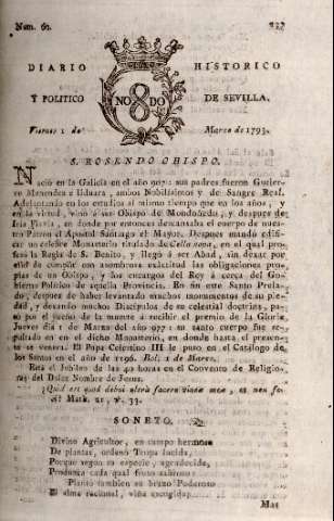 'Diario histórico y político de Sevilla' - Número 60 - 1793 marzo 1