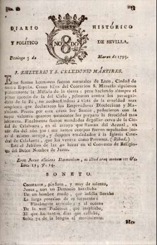 'Diario histórico y político de Sevilla' - Número 62 - 1793 marzo 3
