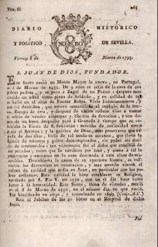 'Diario histórico y político de Sevilla' - Número 66 - 1793 marzo 8