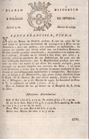 'Diario histórico y político de Sevilla' - Número 67 - 1793 marzo 9