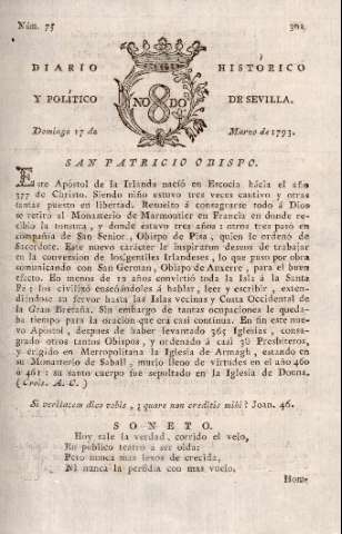 'Diario histórico y político de Sevilla' - Número 75 - 1793 marzo 17