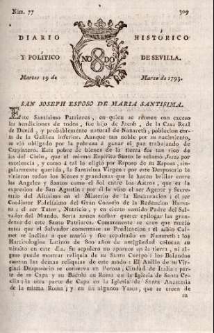 'Diario histórico y político de Sevilla' - Número 77 - 1793 marzo 19