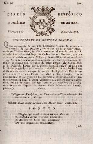 'Diario histórico y político de Sevilla' - Número 80 - 1793 marzo 22
