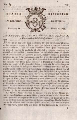 'Diario histórico y político de Sevilla' - Número 83 - 1793 marzo 25