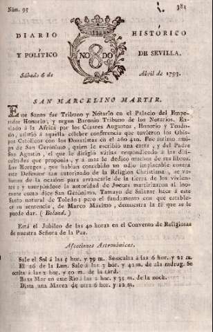 'Diario histórico y político de Sevilla' - Número 95 - 1793 abril 6