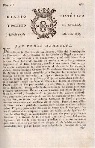 'Diario histórico y político de Sevilla' - Número 116 - 1793 abril 27
