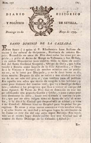 'Diario histórico y político de Sevilla' - Número 131 - 1793 mayo 12