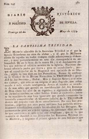 'Diario histórico y político de Sevilla' - Número 145 - 1793 mayo 26
