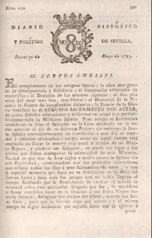 'Diario histórico y político de Sevilla' - Número 150 - 1793 mayo 30