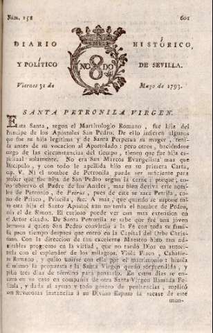 'Diario histórico y político de Sevilla' - Número 151 - 1793 mayo 31