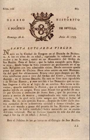 'Diario histórico y político de Sevilla' - Número 166 - 1793 junio 16