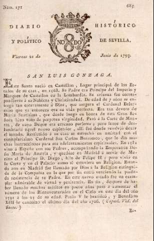 'Diario histórico y político de Sevilla' - Número 171 - 1793 junio 21