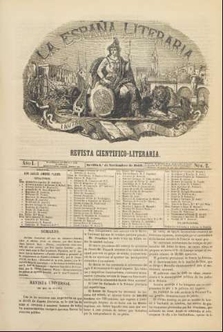 'La España literaria : revista científico-literaria' - Año I Número 2 - 1862 noviembre 1