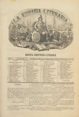 'La España literaria : revista científico-literaria' - Año I Número 5 - 1862 diciembre 15