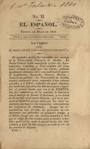 'El español' - Número 2 - 1810 mayo 30