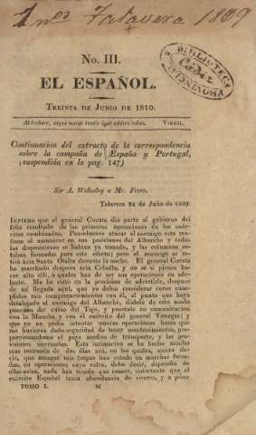 'El español' - Número 3 - 1810 junio 30