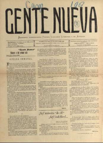 'Gente nueva : Semanario independiente, festivo, ilustrado, literario y de anuncios' - Año I Número 4 - 1903 mar 22