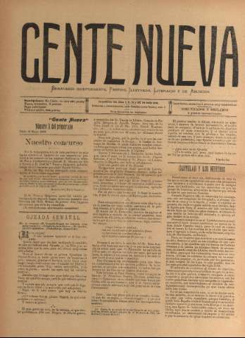 'Gente nueva : Semanario independiente, festivo, ilustrado, literario y de anuncios' - Año I Número 11 - 1903 may 15