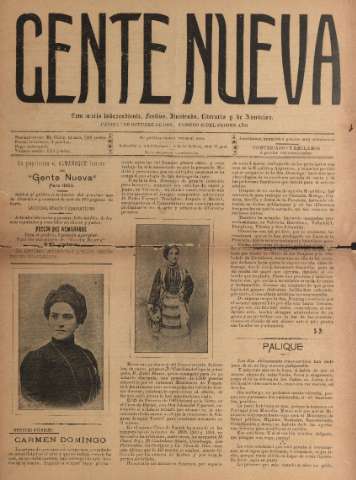 'Gente nueva : Semanario independiente, festivo, ilustrado, literario y de anuncios' - Año I Número 25 - 1903 oct 1