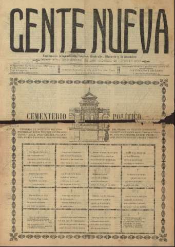 'Gente nueva : Semanario independiente, festivo, ilustrado, literario y de anuncios' - Año I Número 28 - 1903 nov 2