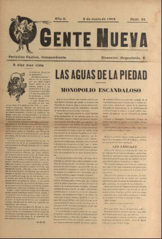 'Gente nueva : Semanario independiente, festivo, ilustrado, literario y de anuncios' - Año II Número 35 - 1904 jun 2