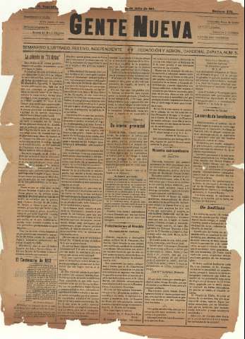 'Gente nueva : Semanario independiente, festivo, ilustrado, literario y de anuncios' - Año IX Número 370 - 1911 jun 30