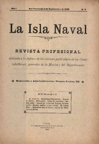 'La Isla Naval : revista profesional dedicada a los intereses de la Marina y del Departamento' - Año I Número 9 - 1898 septiembre 6